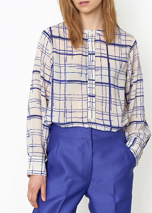 SECOND FEMALE BLUE CHECKED BLOUSE