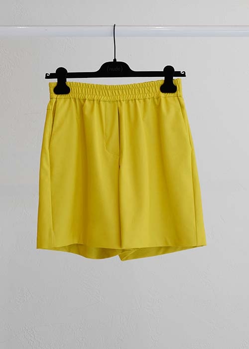 NUDE YELLOW LEATHER SHORTS