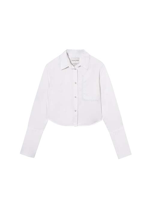 VALENTINE WITMEUR CROPPED WHITE SHIRT