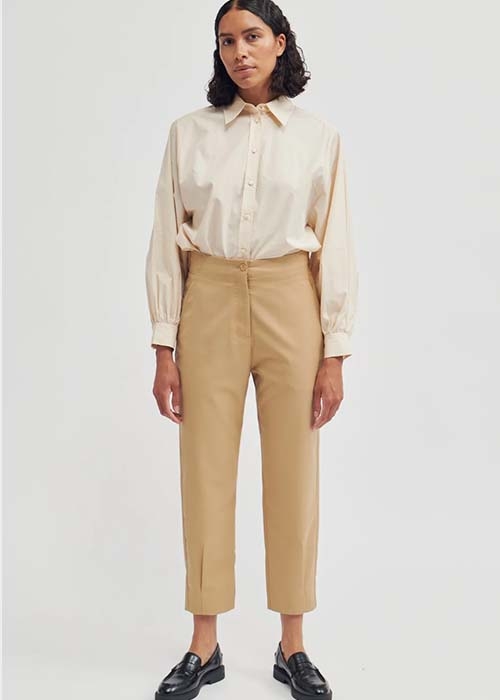 SECOND FEMALE CAMEL TAPERED PANTS