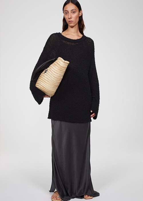 RODEBJER BLACK KNITTED OVERSIZED SWEATER