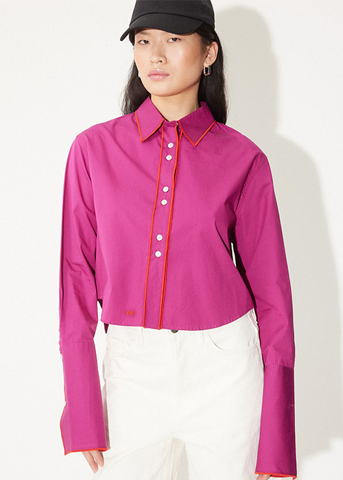 VALENTINE WITMEUR CROPPED PURPLE SHIRT
